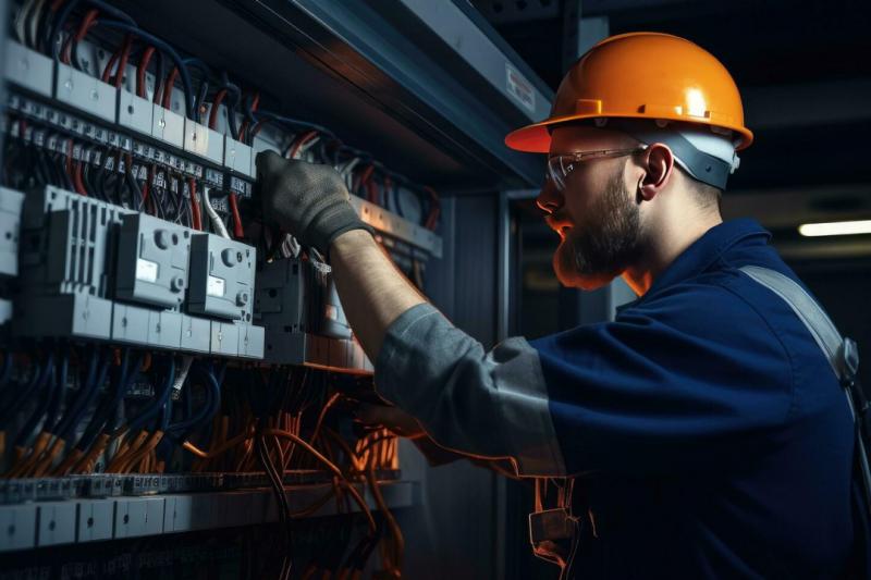 Manutenção elétrica em quadro industrial
