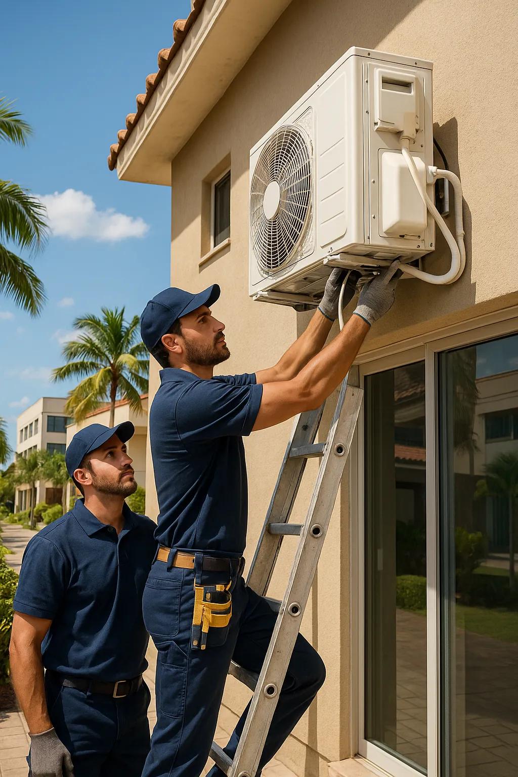 Instalação de ar-condicionado externo
